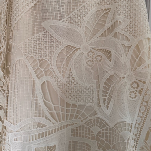 FARM Rio White Lace Guipure Midi Skirt - Picture 9 of 16